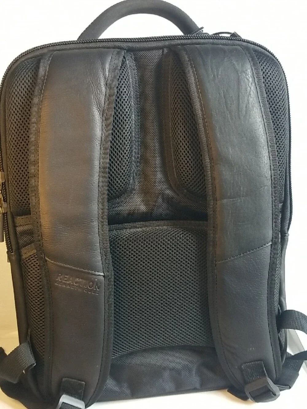 Kenneth Cole Black Leather Slim Business Backpack